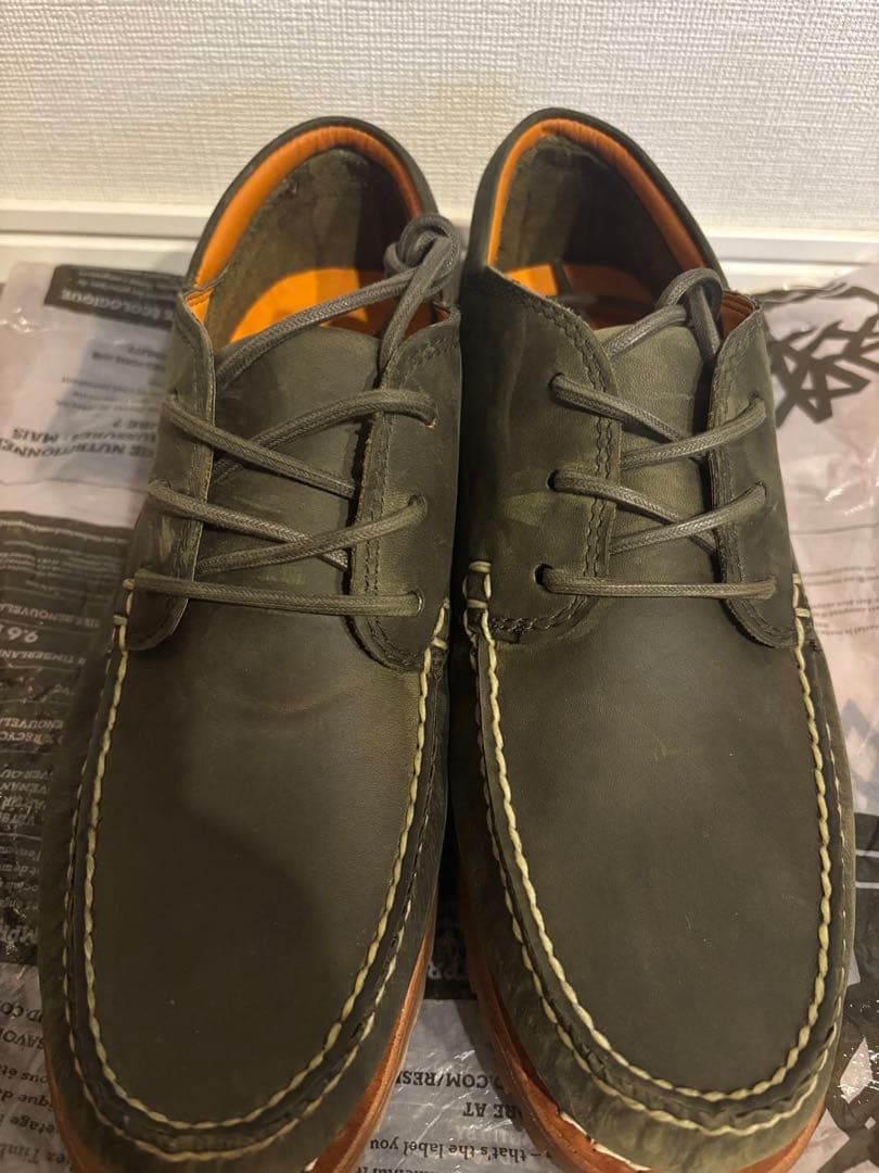 【未使用】Timberland ダークグリーン レザー モカシン 28㎝