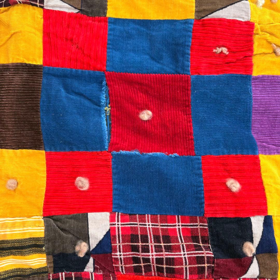 【USA Vintage】パッチワーク 布 ブランケット キルト ラグ