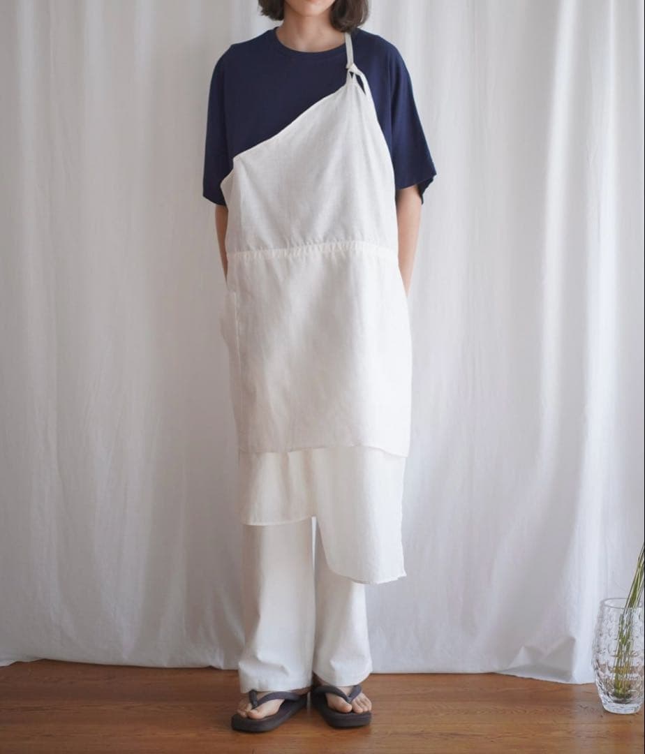 MALU TO マルト［未使用］ワンショルダー　リネン レイヤーエプロン