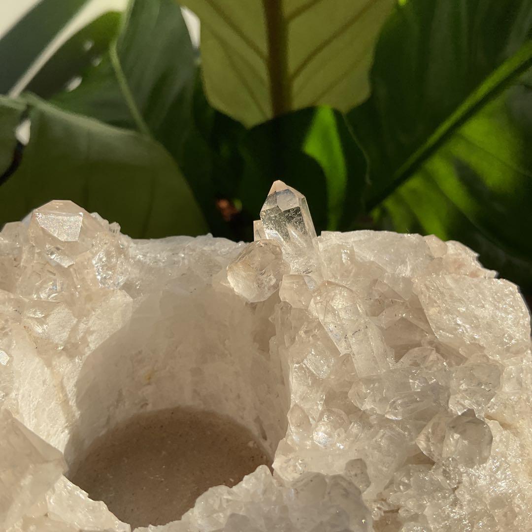 水晶 クラスター キャンドルホルダー 天然石 原石 パワーストーン