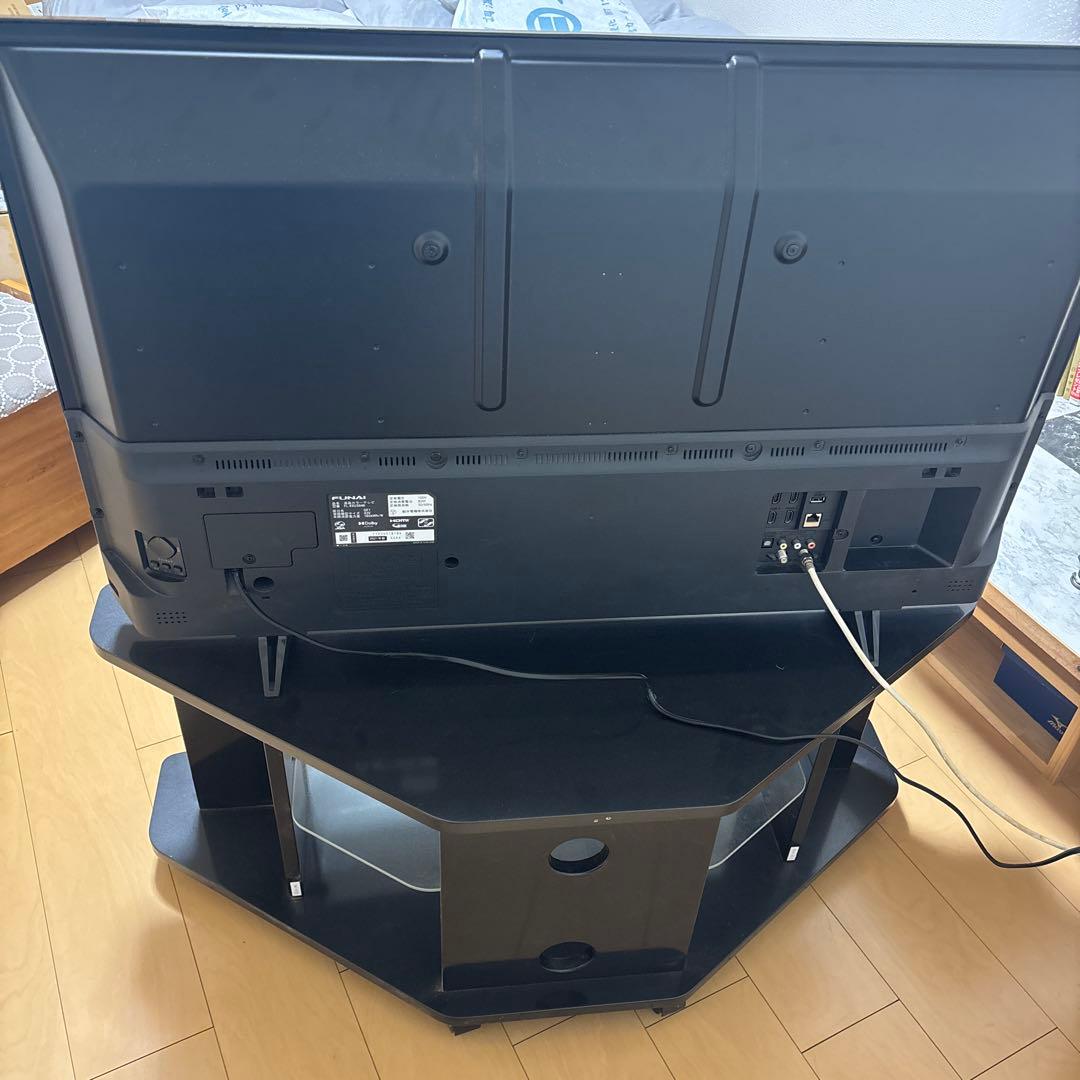 フナイ　43型 テレビ FL-43U3040　21年製　テレビ台、リモコン付