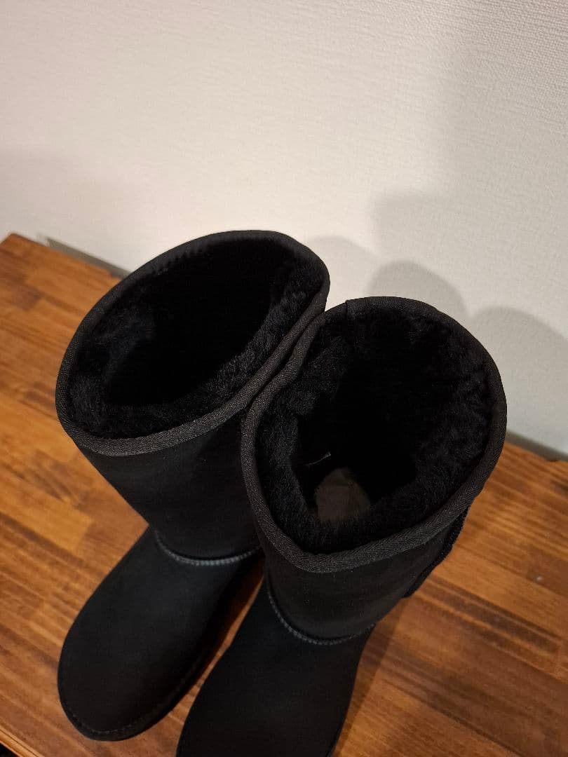 UGG ムートンブーツ 24cm 試着のみ 極美品 未使用級 箱なし ブラック