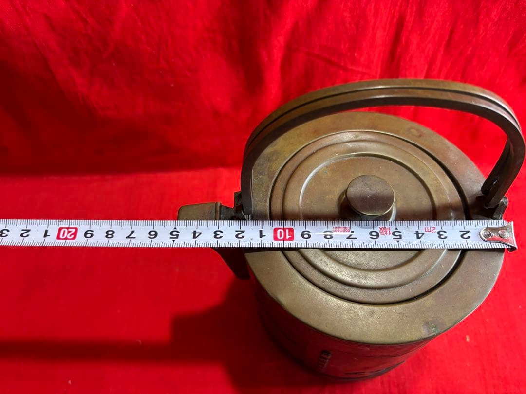 寸胴割手　銅製薬缶　やかん　浮彫細工　水差 水注　茶器　急須　ビンテージ