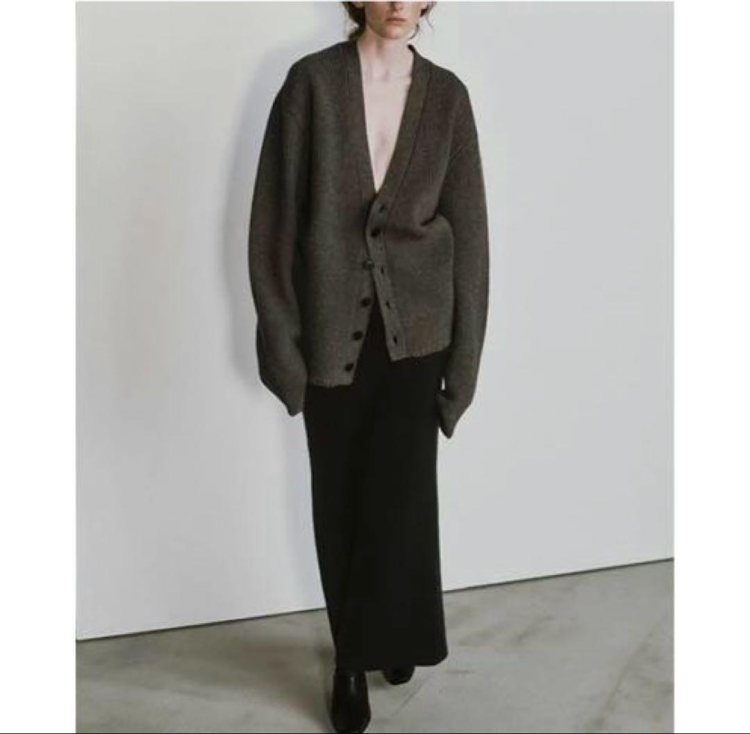 todayful Wool Ribknit Cardigan グレージュ