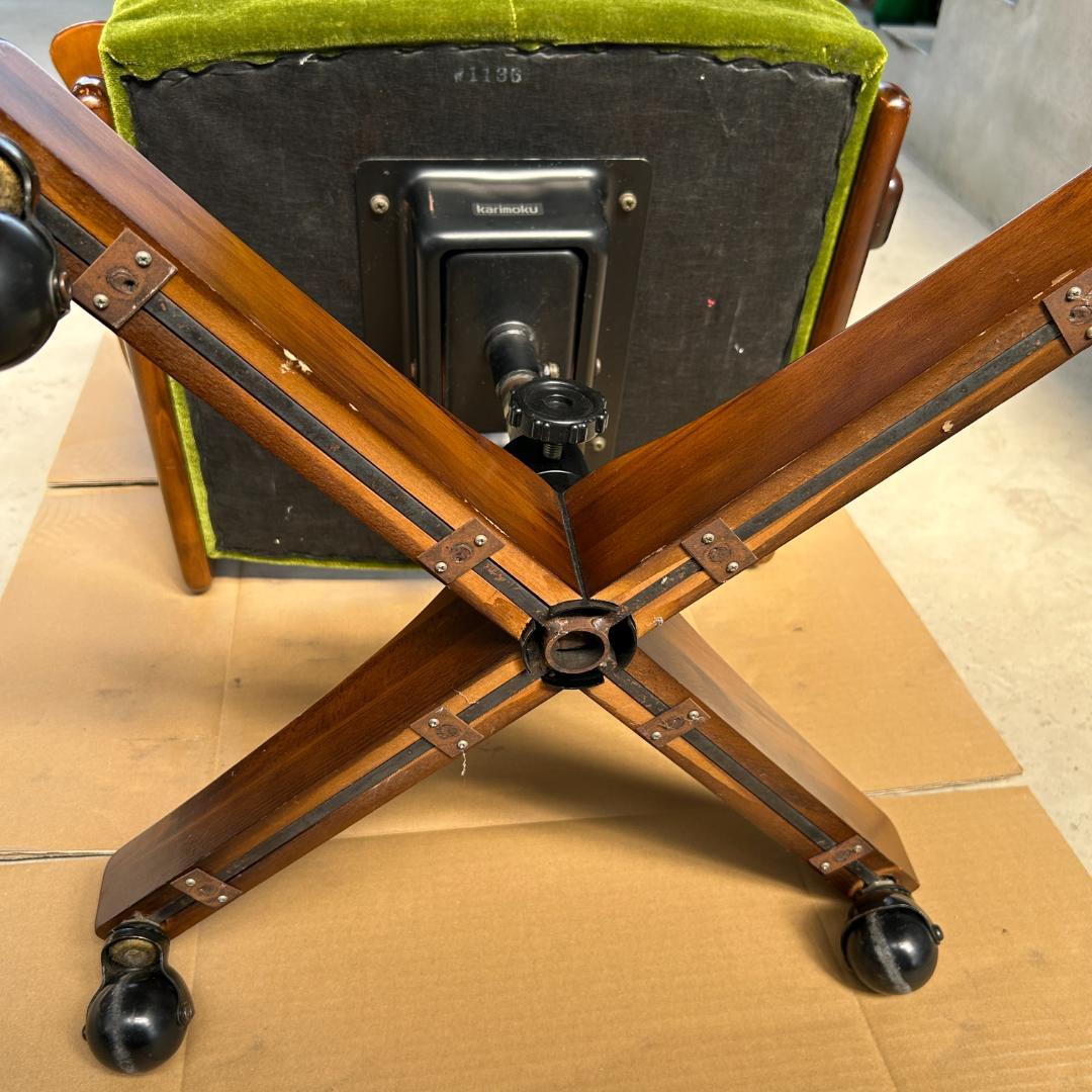 karimoku オールドカリモク コロニアル デスクチェア モケットグリーン
