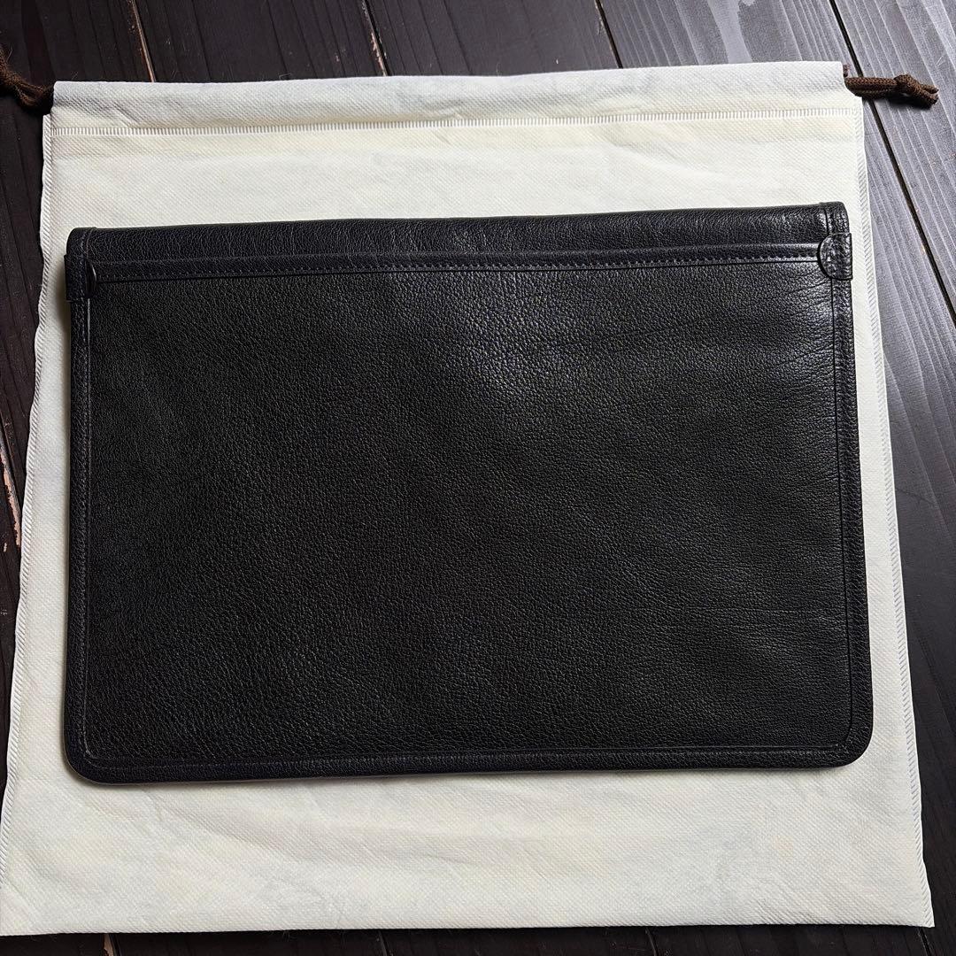 土屋鞄製造所　黒レザー ビジネス　書類ケース フラップ式