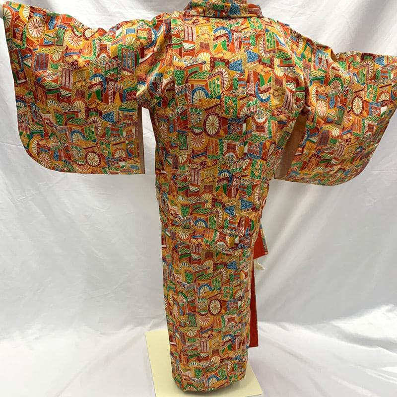 506ag78■七五三 付添い 五歳 七歳 アンサンブル 着物&羽織&帯 朱■