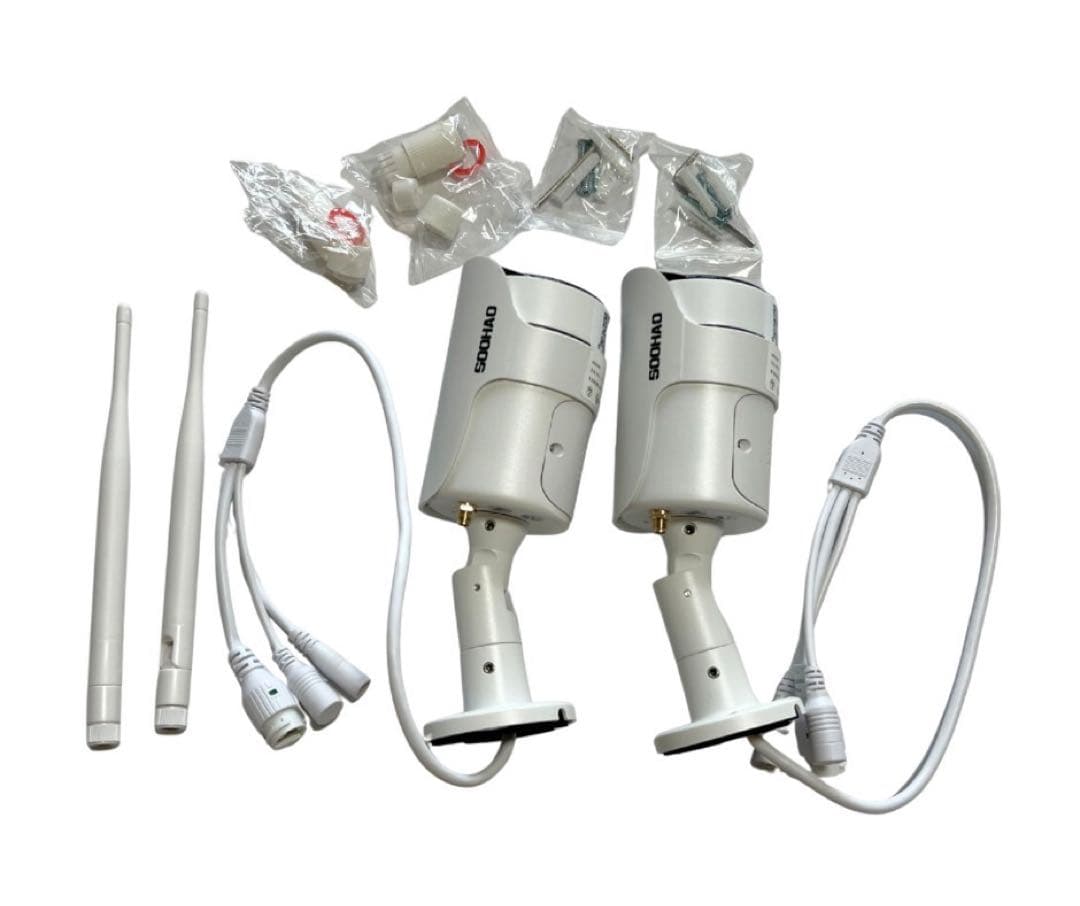 SOOHAO WIFI 防犯カメラ２台 セット モニター付き　容量 2T 人気