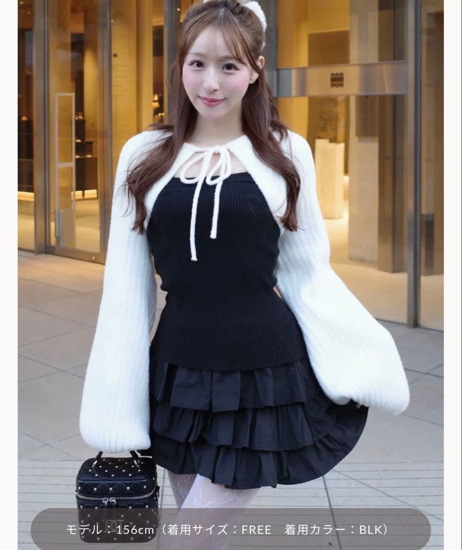 ダーリッチ darich ティアードフリルミニワンピース BLK