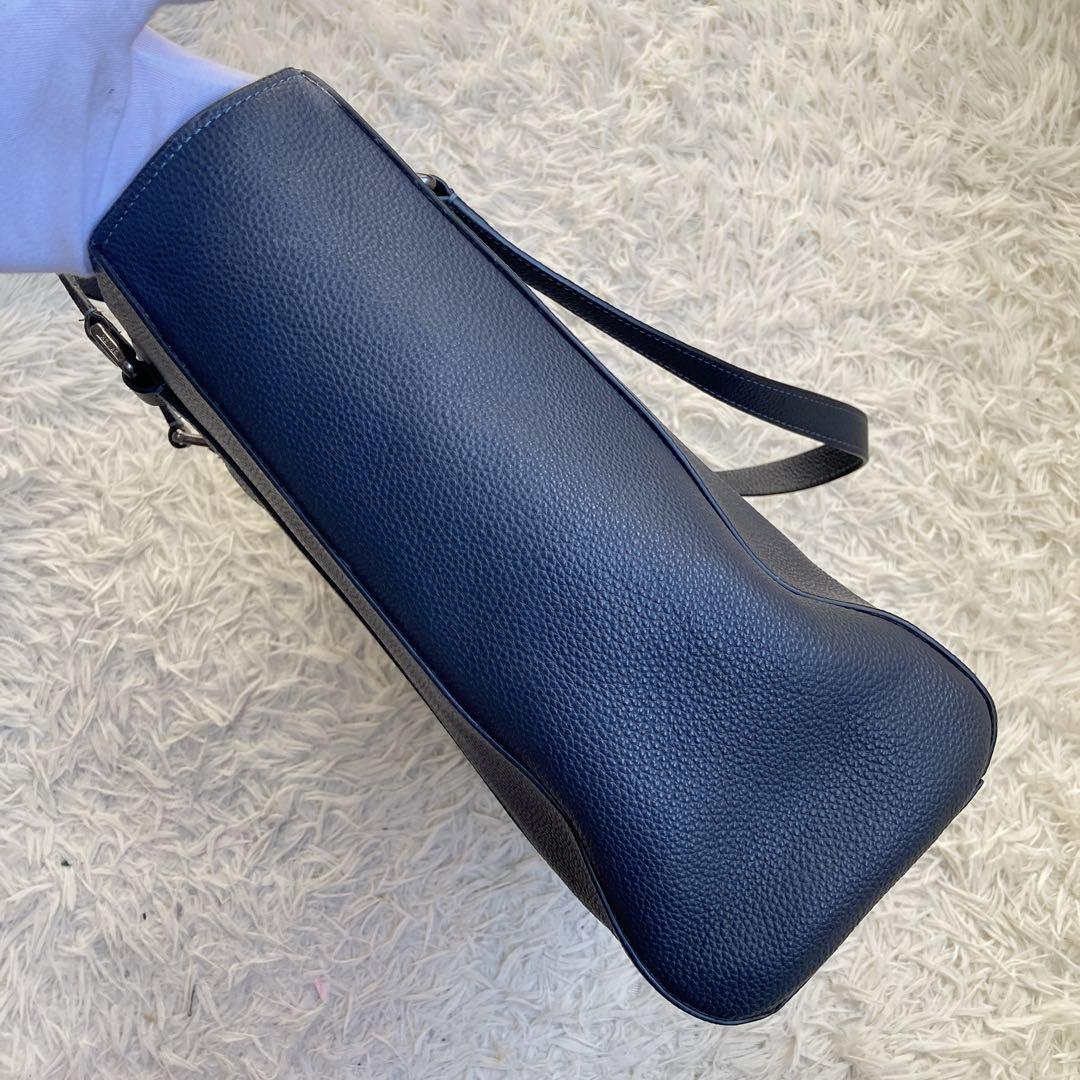 未使用級 coach ビジネス トート ダークネイビー ダブルハンドル