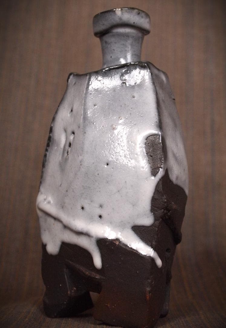 人気作家★隠崎隆一【師：人間国宝　伊勢崎淳】★白釉徳利