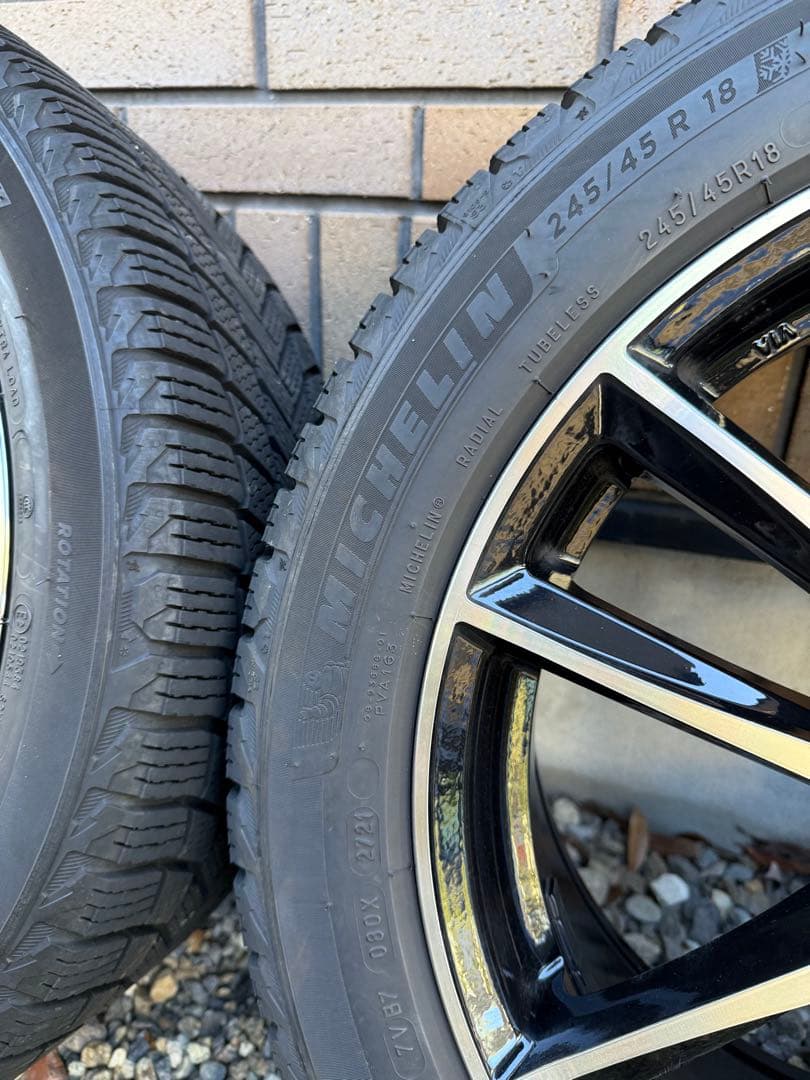 ②メルセデスE300用245/45 R18 ミシュランスタッドレスMAKホイール