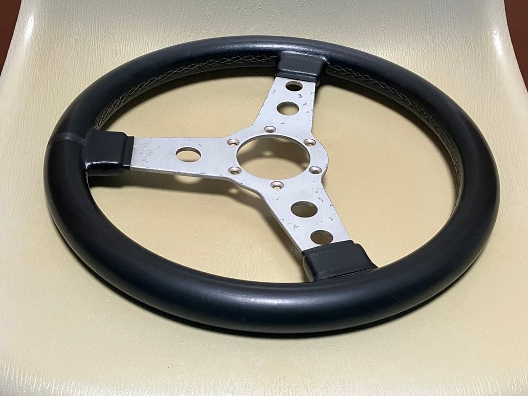 【当時物・美品】PERSONAL ステアリング フラットタイプ シルバー 35φ