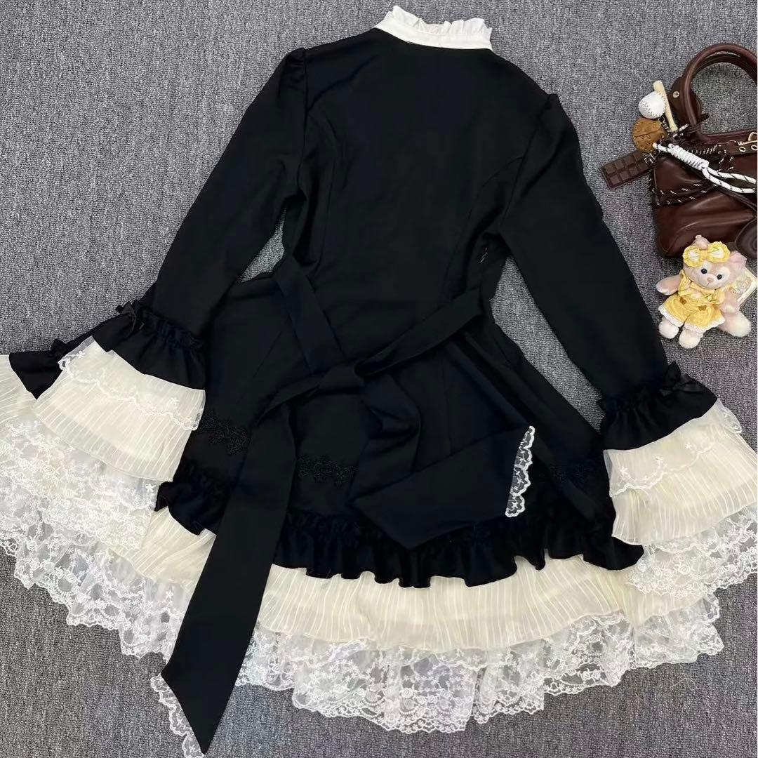 ゴスロリ ロリータ ブラック系 ワンピース マントポンチョ付