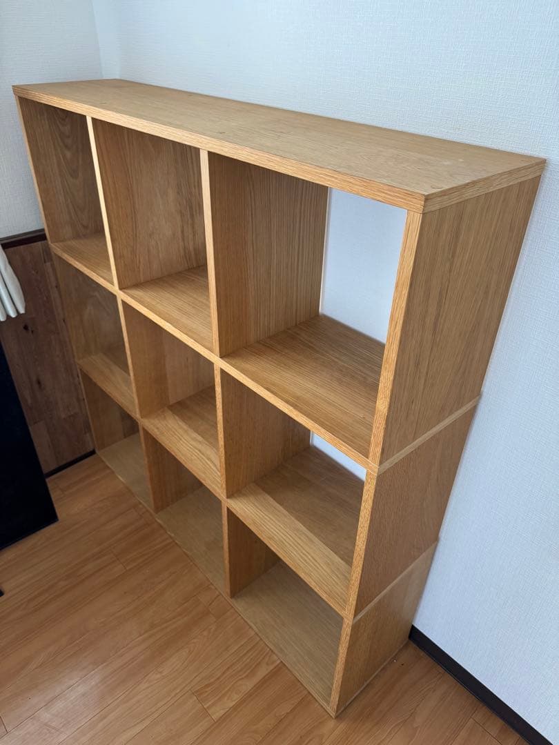 MUJI 無印良品 スタッキングシェルフセット ３段×３列 オーク材 本棚