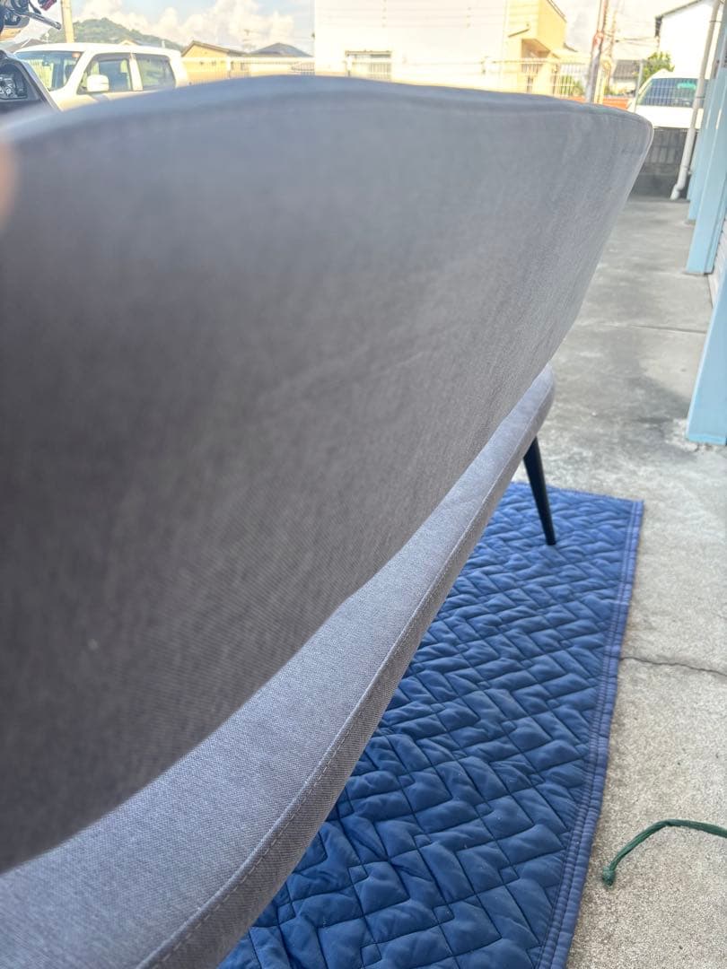 設置込★背もたれ付きダイニングベンチ★ソファ★グレー★ベンチ★ニトリ