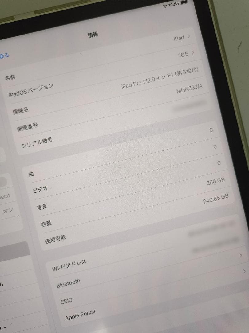 美品　iPad Pro 12.9 第5世代 256GB MHNJ3J/A