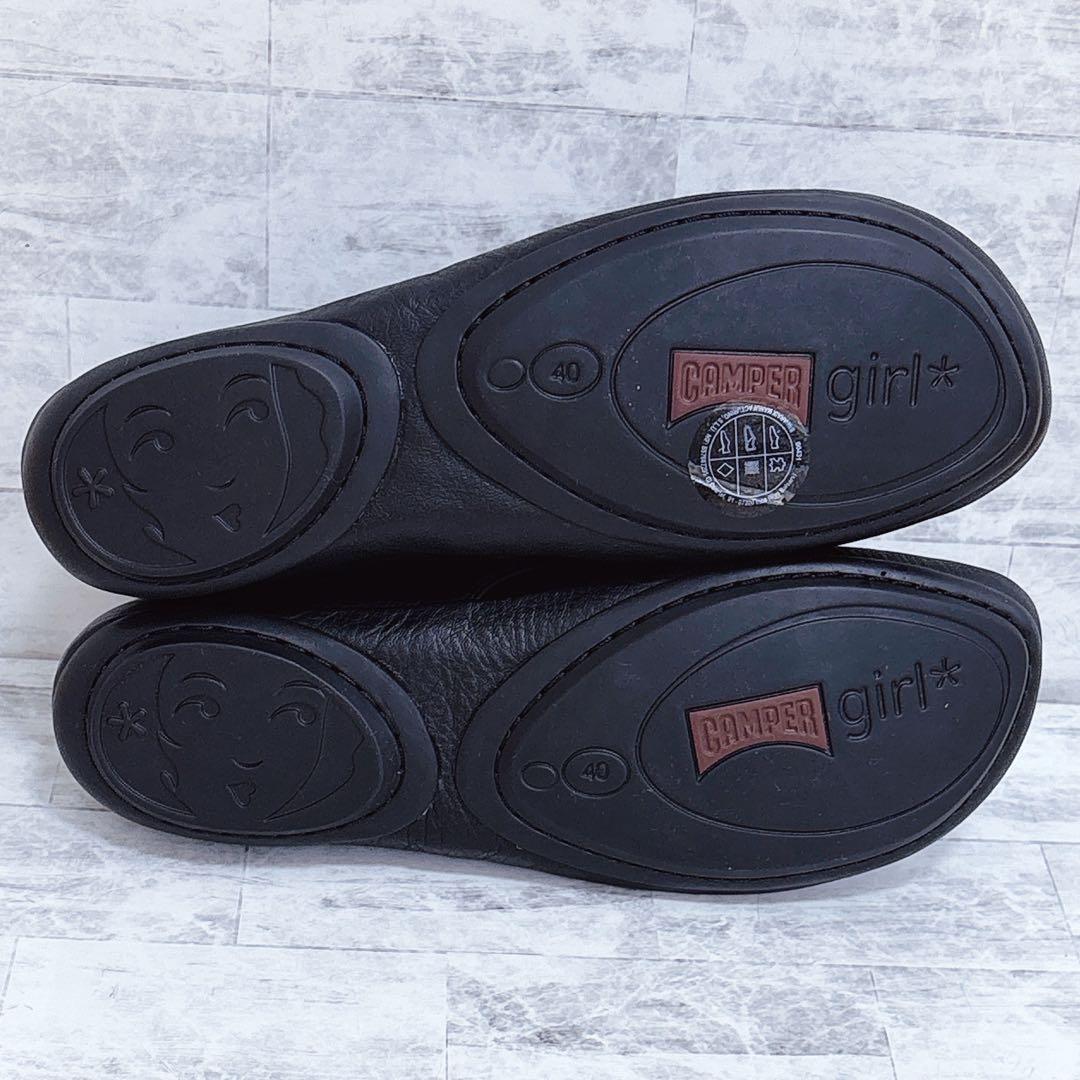 極美品✨カンペール ライトニナ 40 25cm 黒 シボ革 レースアップ ブーツ