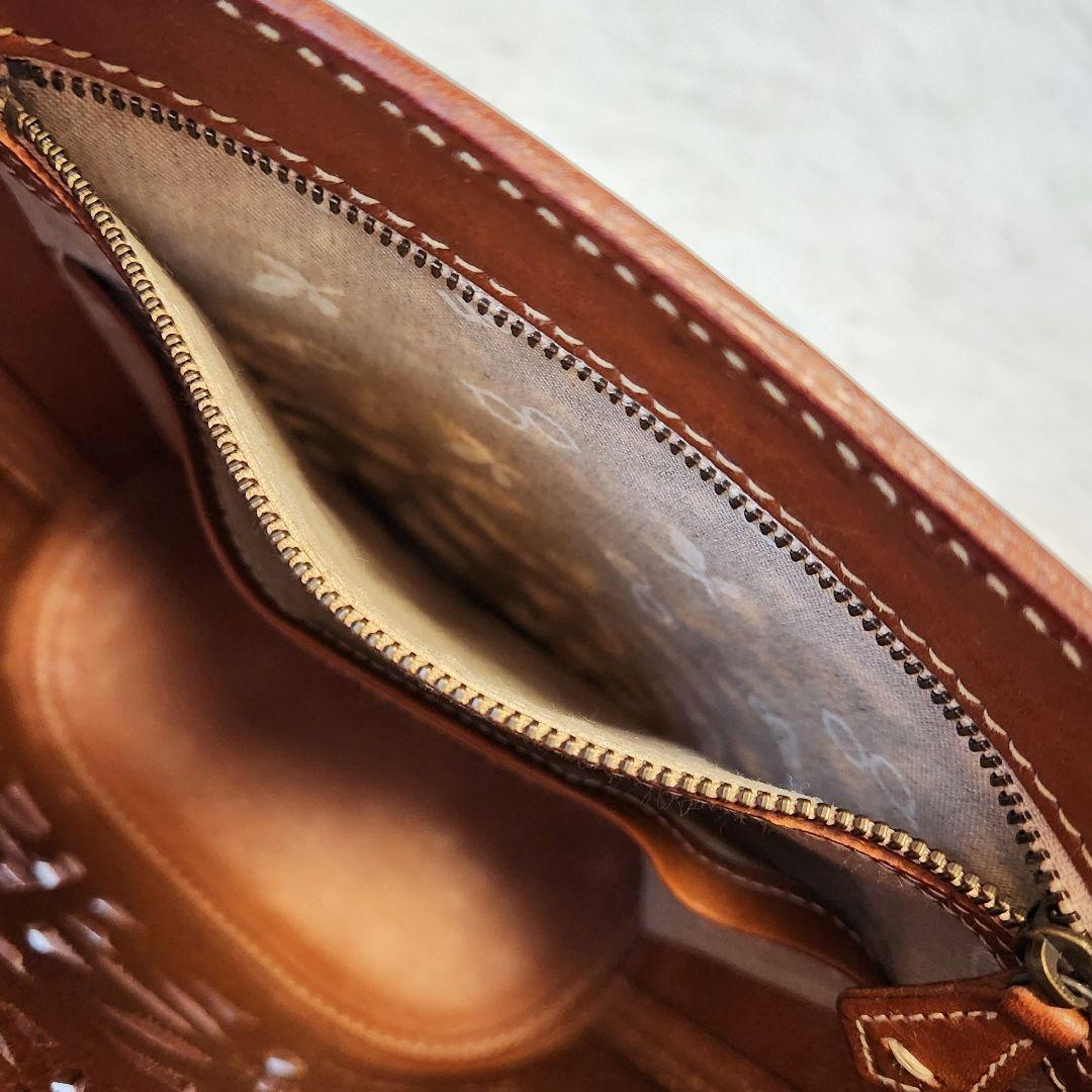 《美品》genten ゲンテン マルチカットワーク ショルダーバッグ 2way