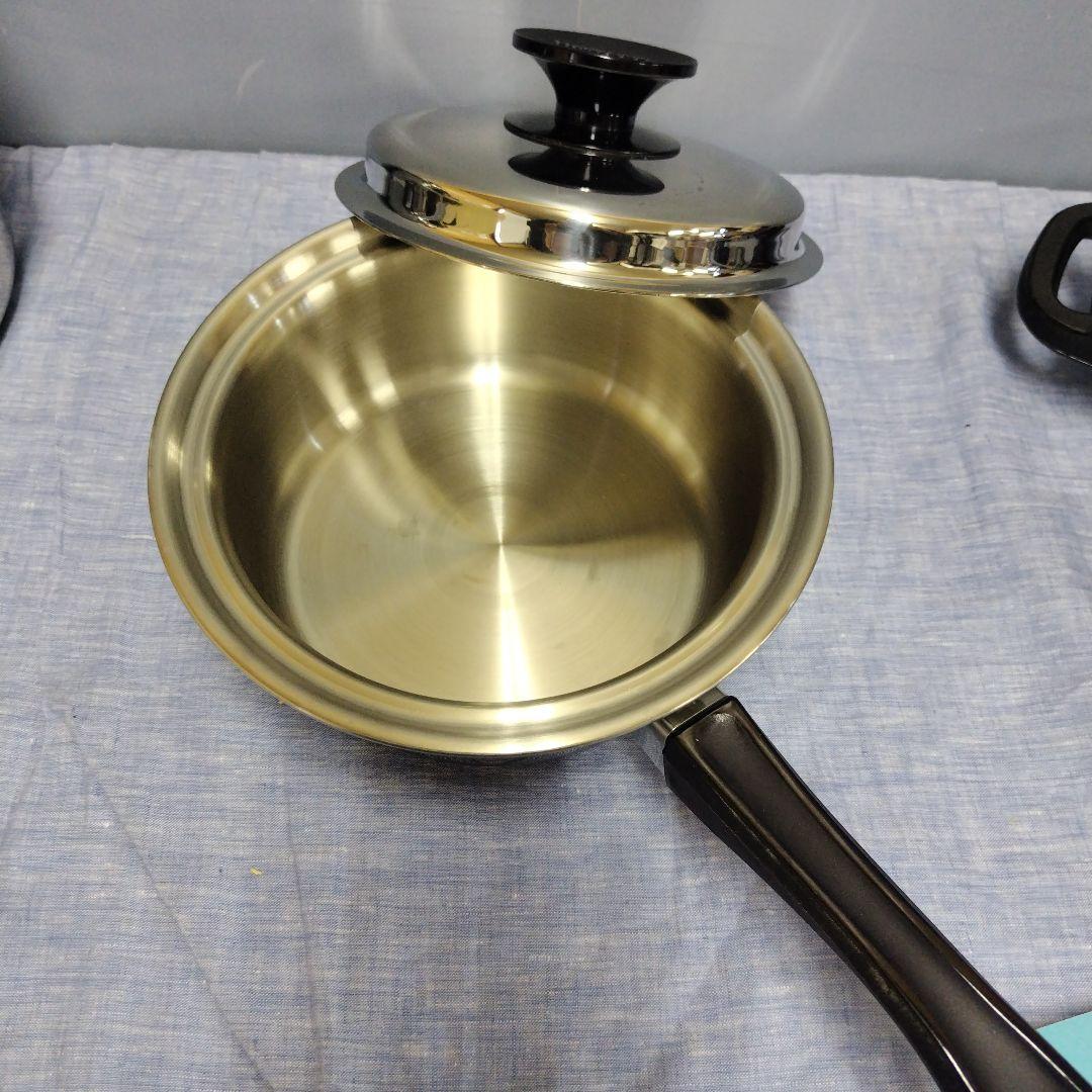 WANSCOL ステンレス鋼 鍋・フライパンセット 袋付き　C948