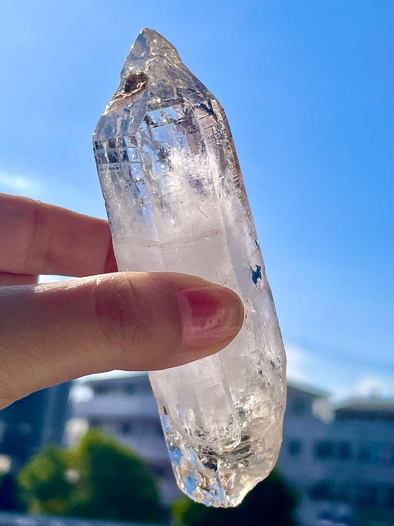 BIG 超透明　薄いピンク　エレスチャルクォーツ　骸骨水晶　高波動 原石　水晶