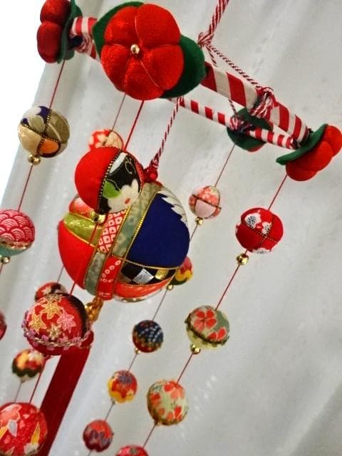 【1】縁起の良い　柳川さげもん　木目込み鞠　吊るし飾り　ハンドメイド　ひな祭り