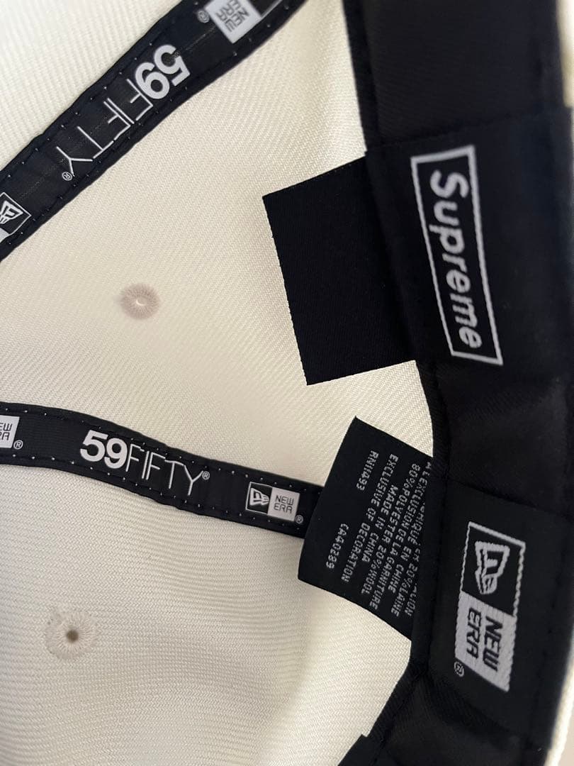 Supreme ニューエラ　白　ベースボールキャップ 7 1/2