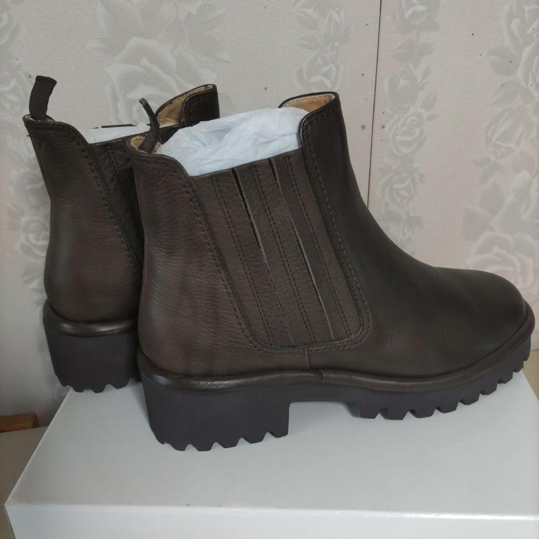 SAYA サヤ ダークブラウン サイドゴア ブーツ 24.0