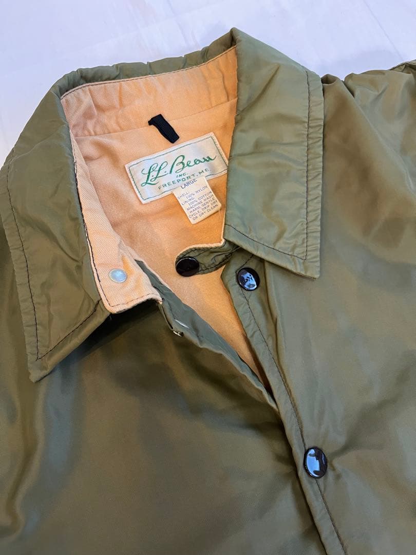 70s l.l.bean 筆記体タグ コーチジャケット オリーブ USA製