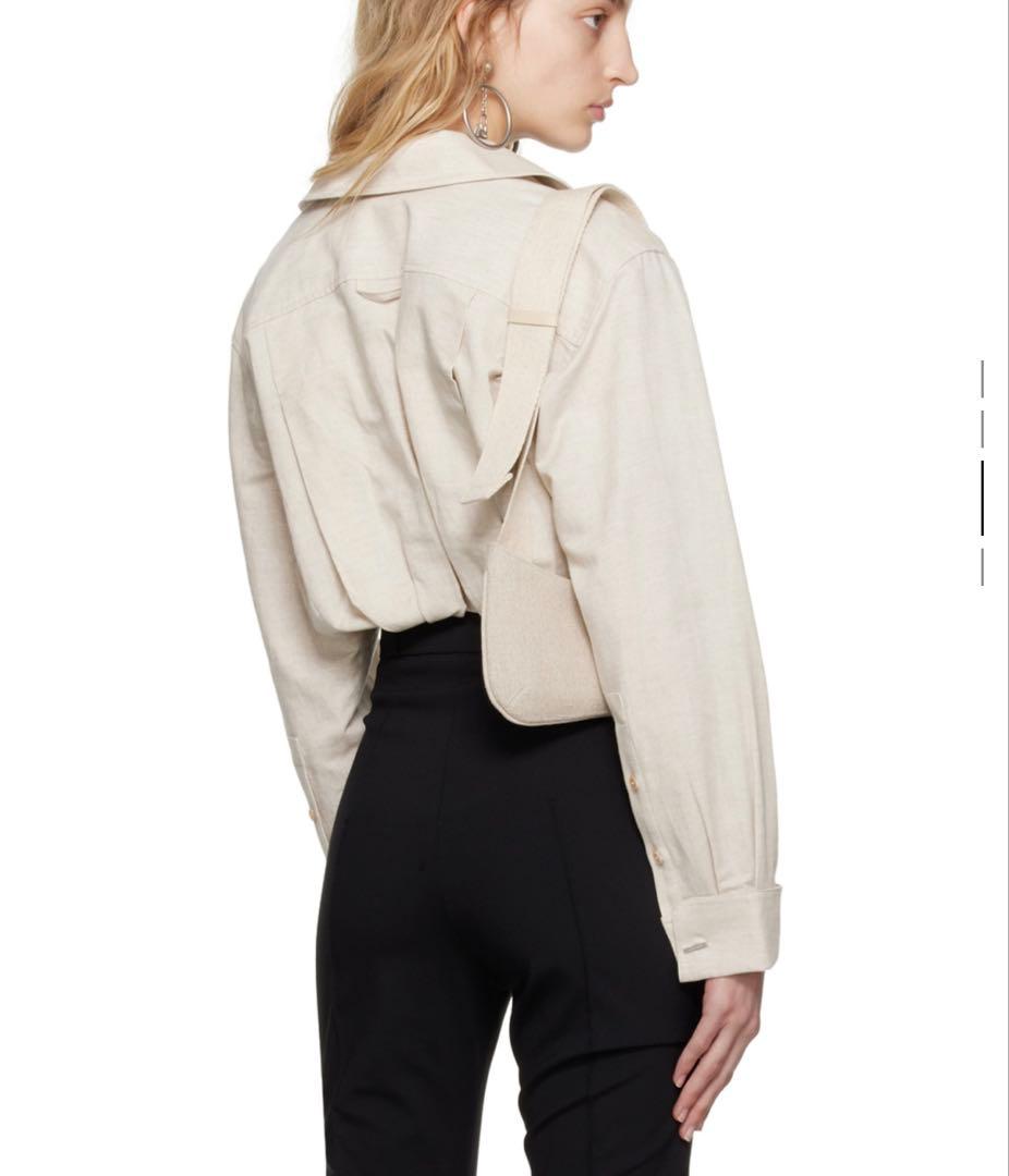 JACQUEMUS LE RAPHIA クロップドシャツ ベージュリネン
