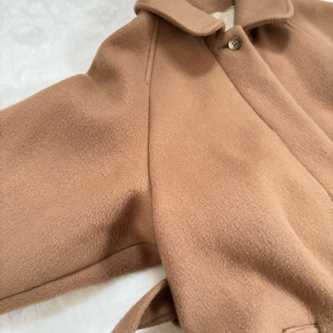 【希少】foufou フーフー ウール ステンカラーコート キャメル ベルト付き
