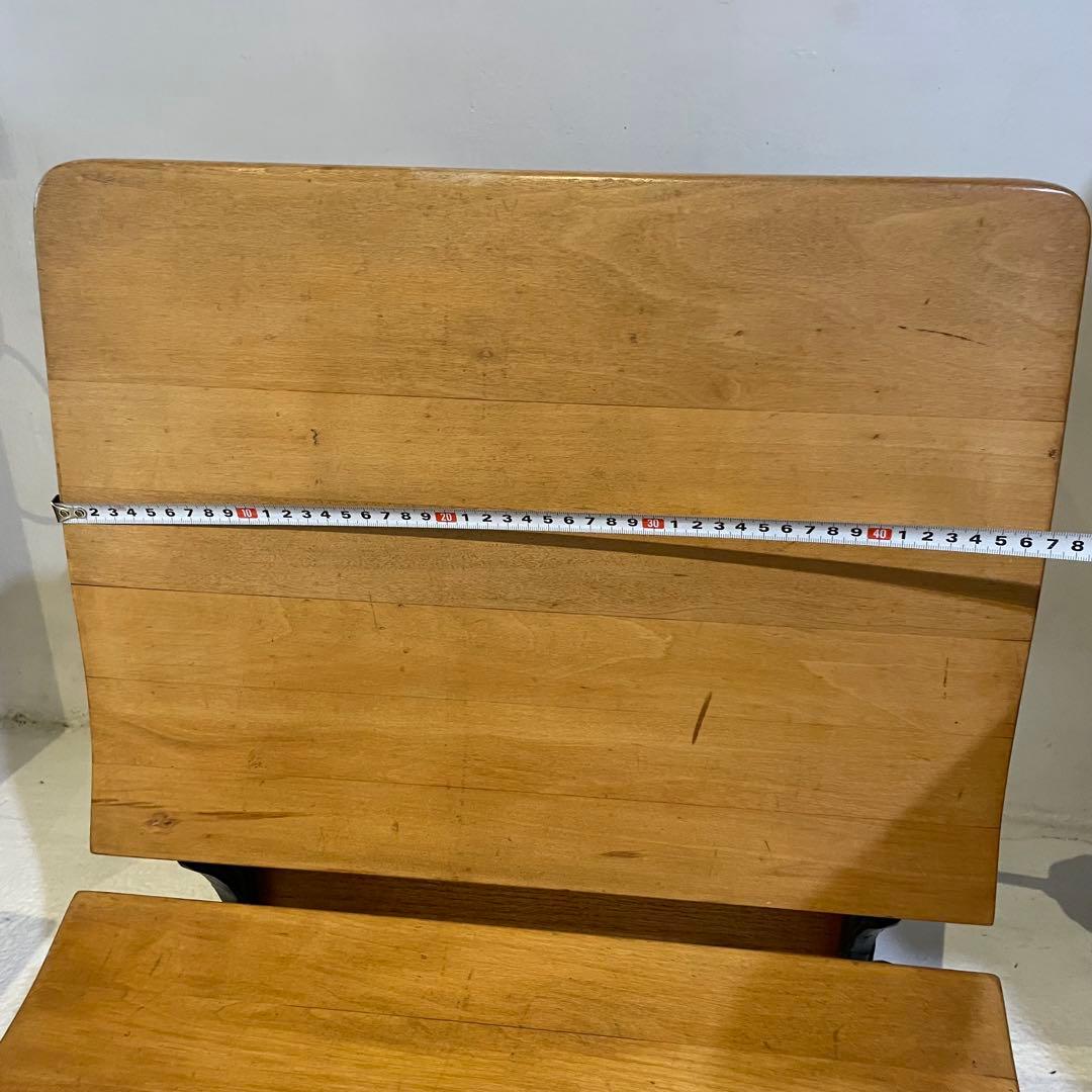 アメリカンヴィンテージスクールデスク&チェア 木製アイアン椅子家具什器インテリア