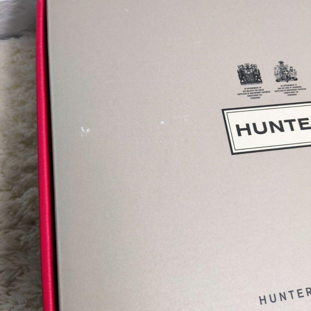 HUNTER ブラック ショートブーツ レインブーツ サイドゴア 24㎝