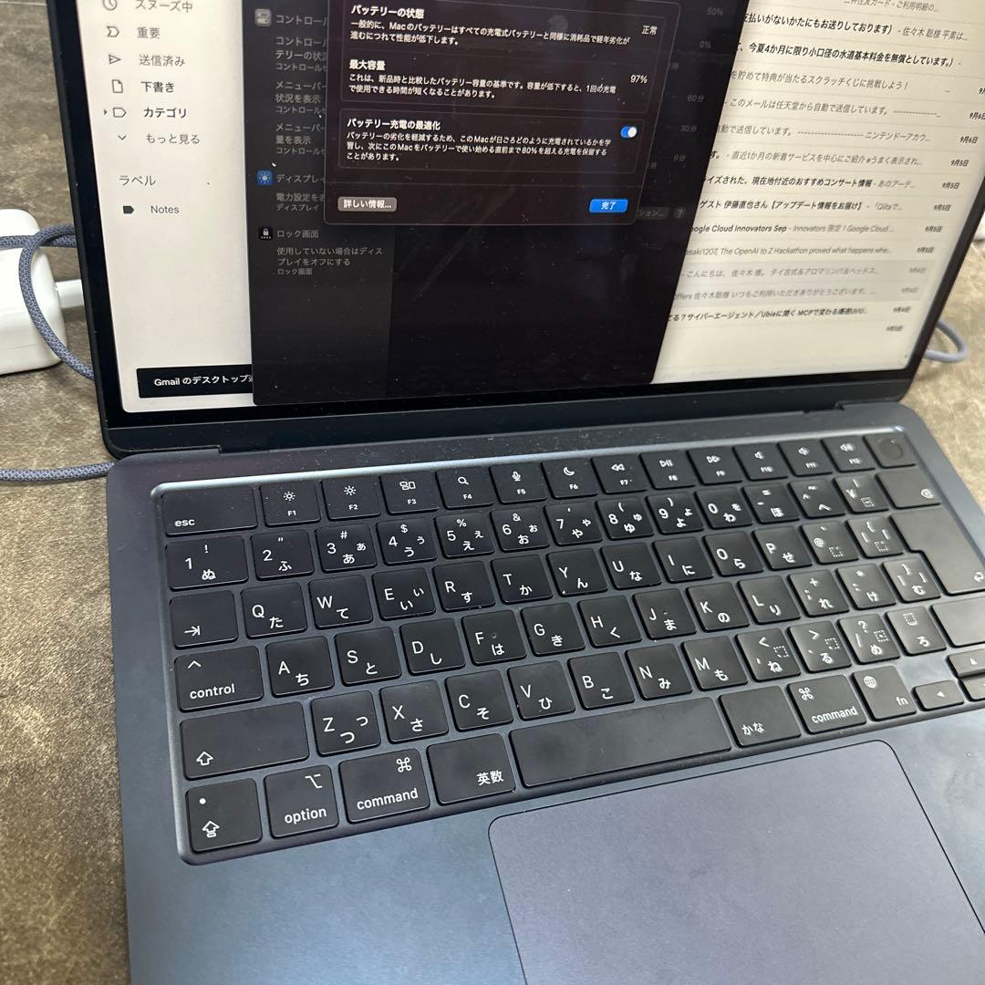 MacBookAir M2 2022 ミッドナイト256GB メモリ16GB