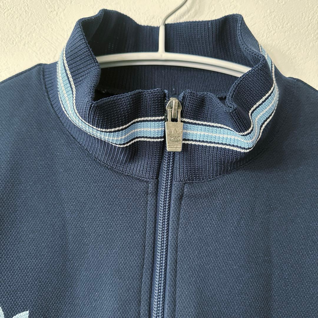 adidas アディダス 80s デサント製 ヴィンテージ ネイビー　ジャージ