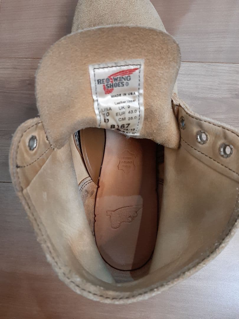 レッドウィング　８１６７　サイズ１０Ｄ　２８センチ ベージュ スエード
