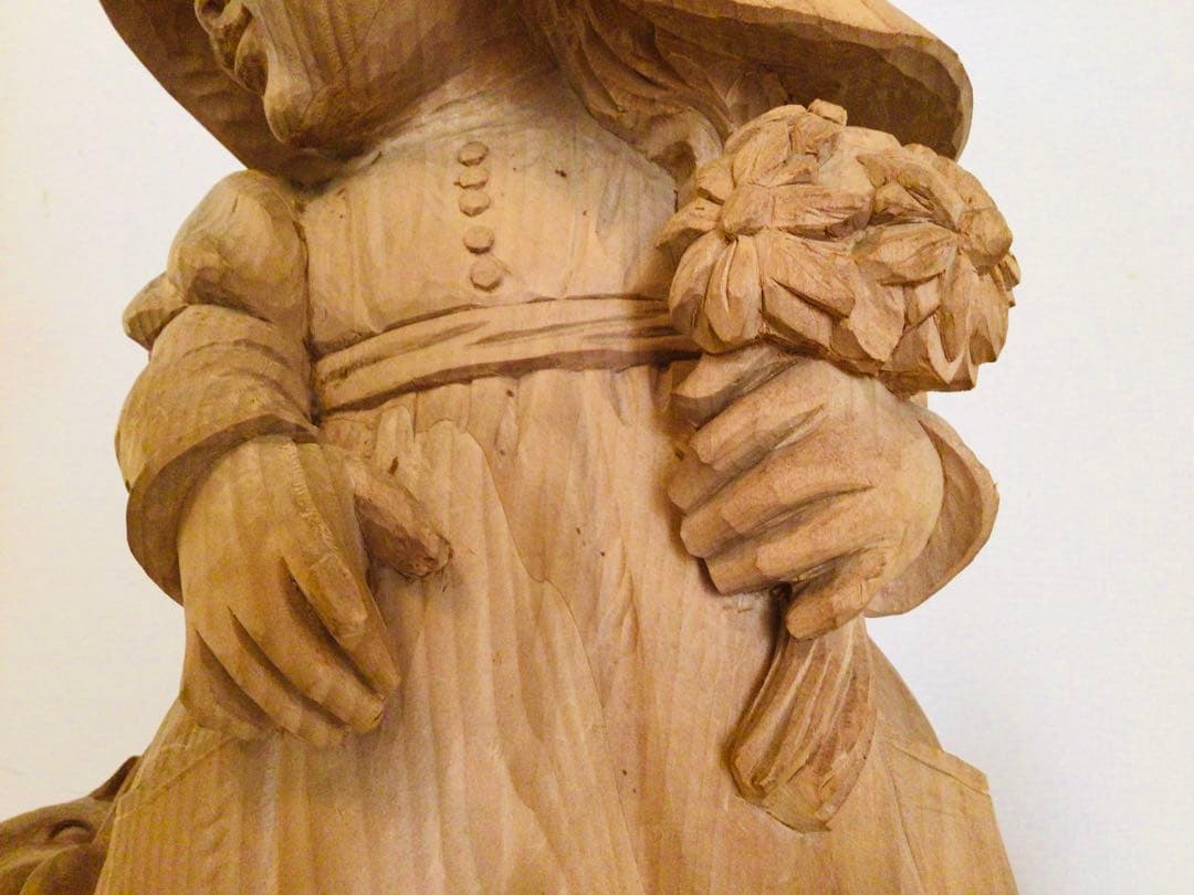 超特大逸品・非売品1点物・木彫り人形・ANRI・アンリ工房『サラ・ケイ』57cm