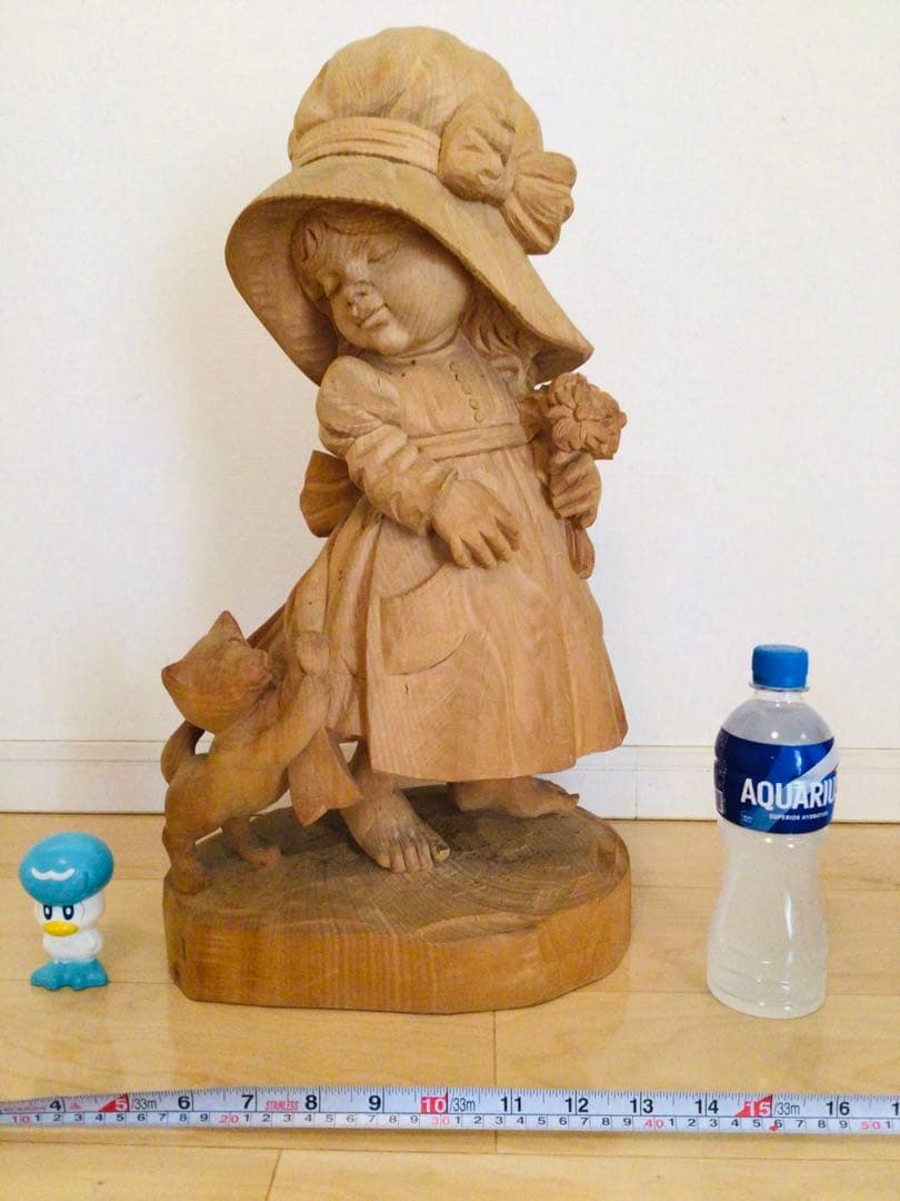 超特大逸品・非売品1点物・木彫り人形・ANRI・アンリ工房『サラ・ケイ』57cm