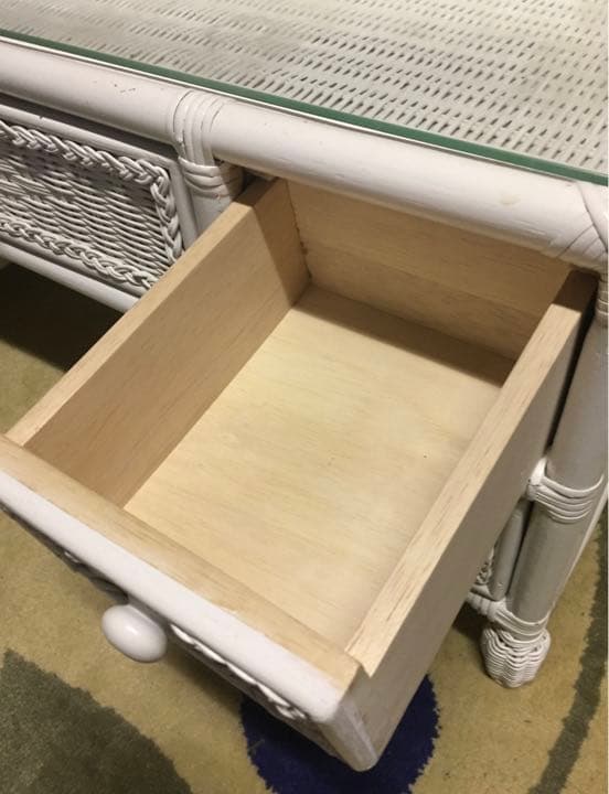 美品　ホワイトラタン　ドレッサー　化粧台　姫系家具　プリンセス