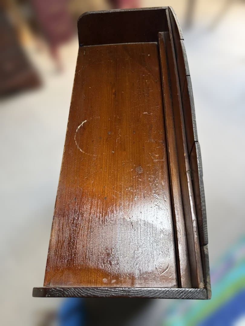 アンティーク 戦前 昭和初期 無垢木製 ライティングビューロー 折畳書斎机