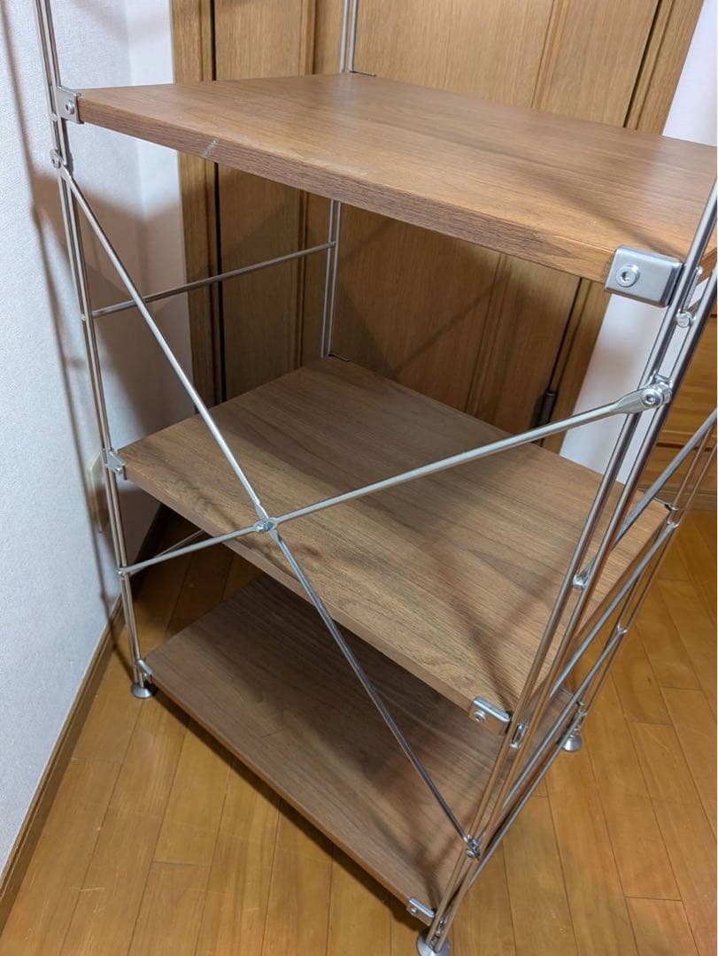 ■どれみそ■無印 ステンレスユニットシェルフ 棚 収納 ワードローブ