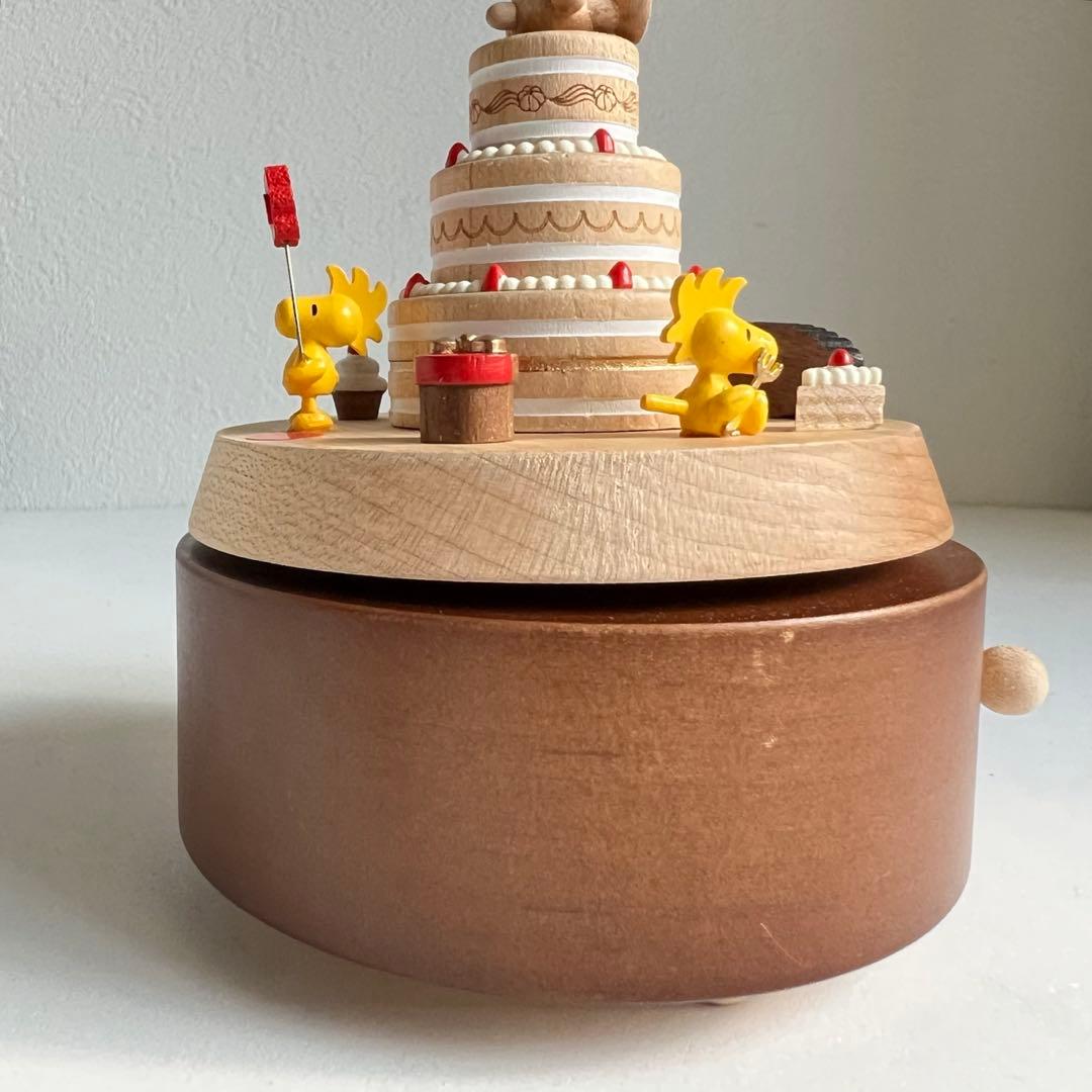 PEANUTS SNOOPYスヌーピー 木製オルゴール 誕生日ケーキ2014