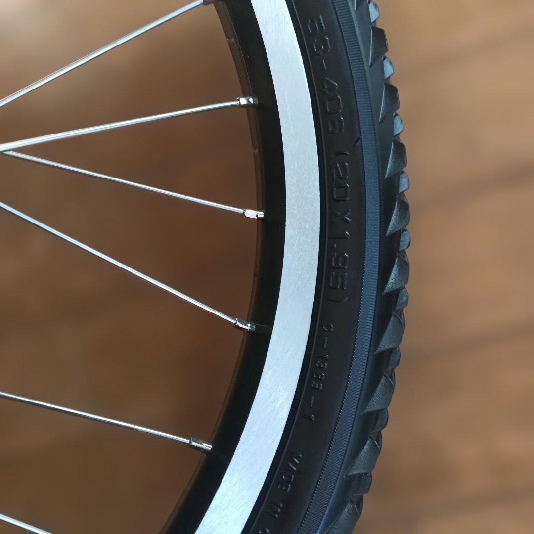 m*u様 ブリヂストン20インチ1.95幅オートライト前後輪セットシングルギア