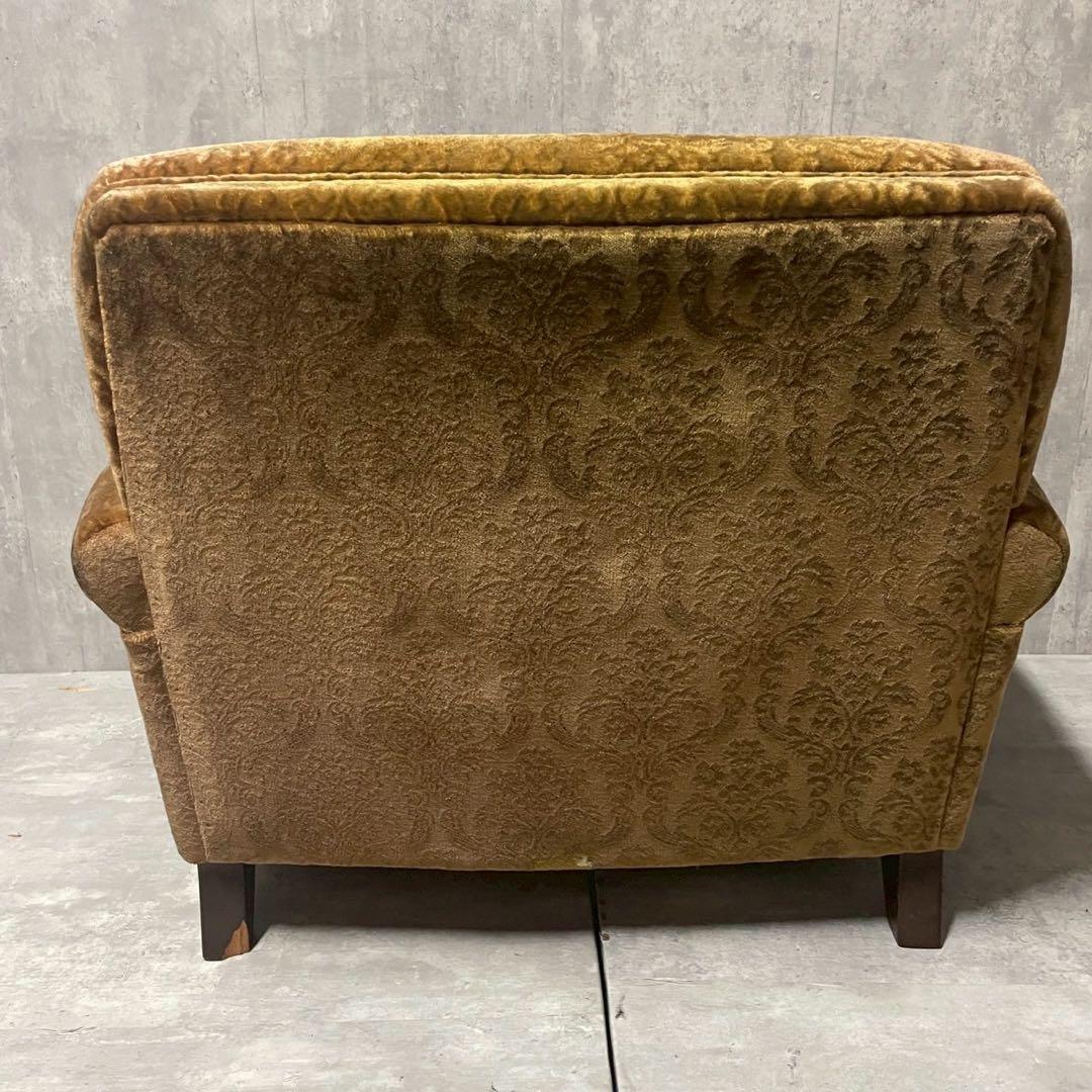 昭和レトロ 1人掛け ソファー② ダマスク柄 花柄 アームチェア アンティーク