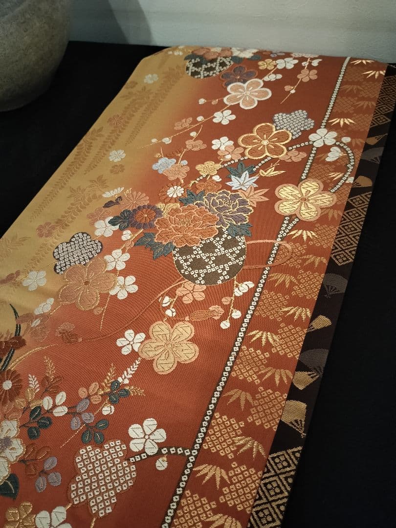 meru　A923★逸品‼️ ひな祭り‼️正絹テーブルランナー2m12cm