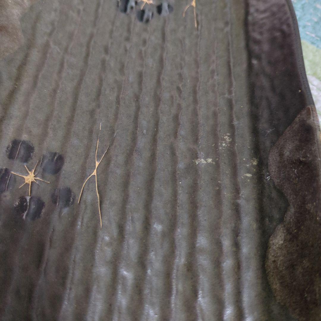 未使用4枚+ほぼ未使用 長皿　和食器 ダークグレー波形皿8枚セット