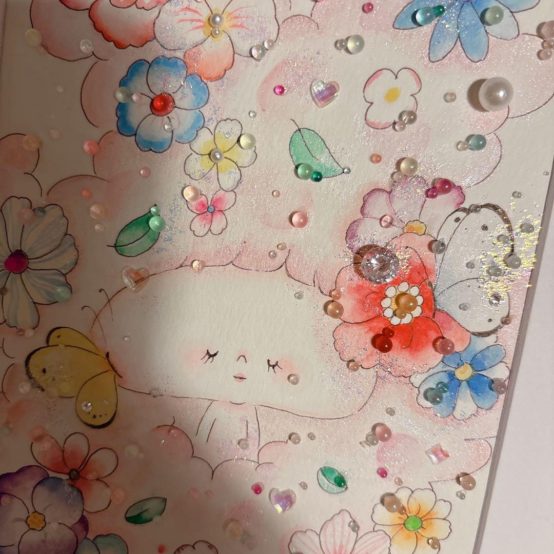 イラスト　グラスアート　水彩画　原画