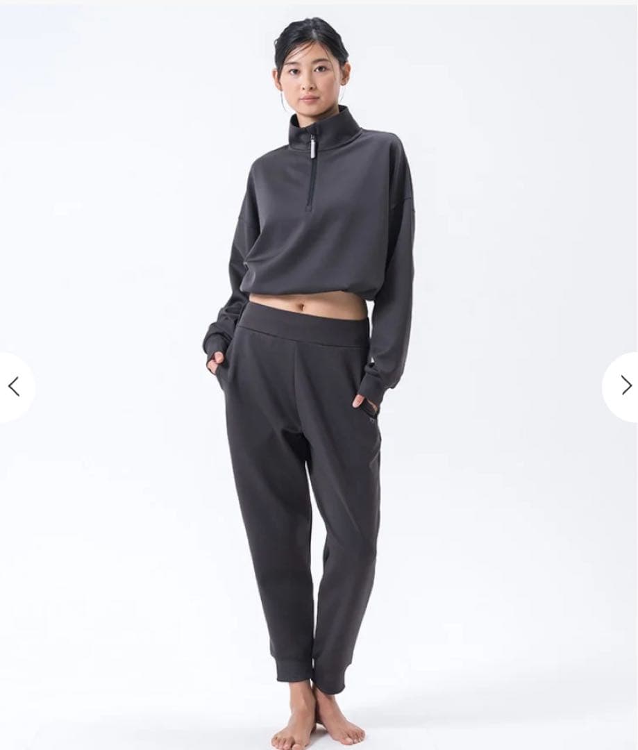 エアコンフォートハーフジッププルオーバー&ジョガーパンツ ブラック L