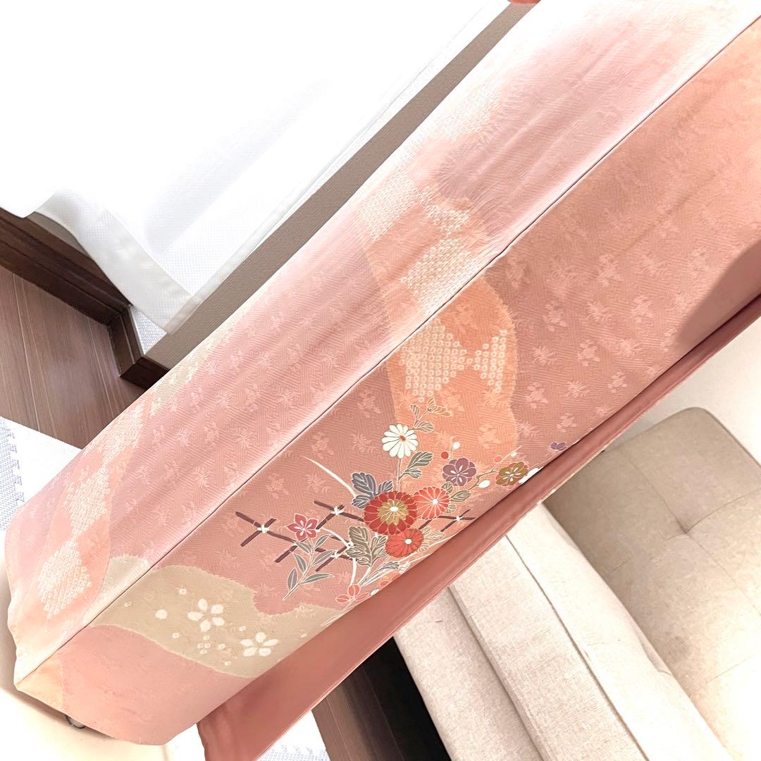 ピンク 友禅 4点 フルセット 訪問着 入学式 卒業式 入園式 春 秋 冬