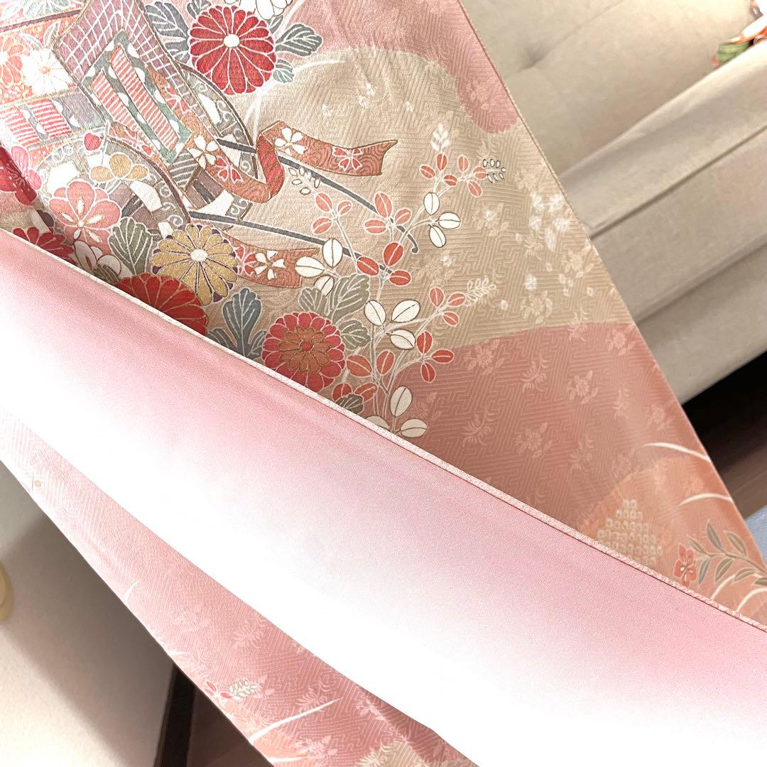 ピンク 友禅 4点 フルセット 訪問着 入学式 卒業式 入園式 春 秋 冬